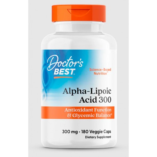 Doctor's Best, альфа-липоевая кислота, 300 мг, 180 вегетарианских капсул